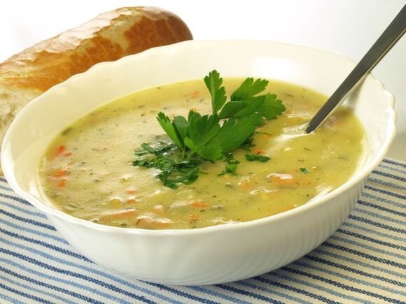 Vegetable mash soup with turnips in the drink diet menu for weight loss